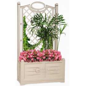 Planter with back Bama Separè white color cm. 80x42,5x150h