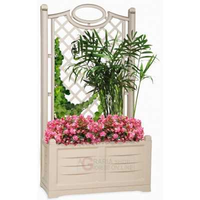 Planter with back Bama Separè white color cm. 80x42,5x150h