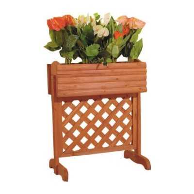 WOODEN HANGING PLANTER WITH TRUSS