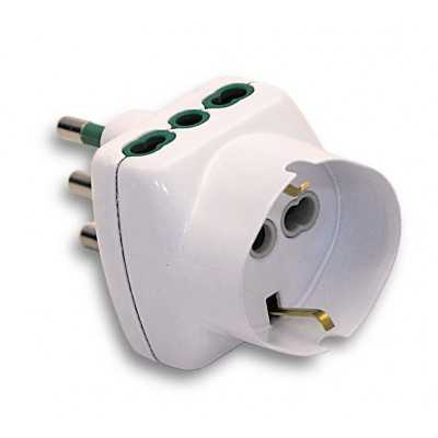 FME ART.82.210 2-SOCKET 10A ADAPTER WITH EARTH AND SCHUKO