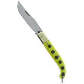 Fraraccio coltello zuavo manico corno giallo testina ottone cm.