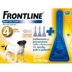 FRONTLINE PESTICIDE FLEAS TICKS SPOT-ON 2 - 10 KG. 4 PIPETTES