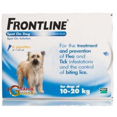 FRONTLINE ANTIPARASSITARIO PULCI ZECCHE SPOT-ON 10 - 20 KG. 