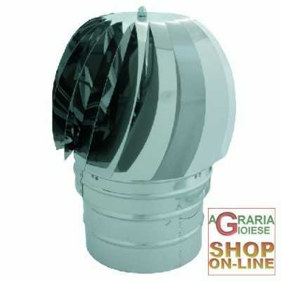 STAINLESS STEEL TURBO SMOKE FOR RAINPROOF FLUE AISI 304 diam. 25