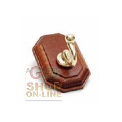 GANCIO ADESIVO HOLZ NOCE/ORO 1 POSTO CM.4X6 
