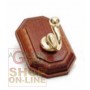 GANCIO ADESIVO HOLZ NOCE/ORO 1 POSTO CM.4X6 