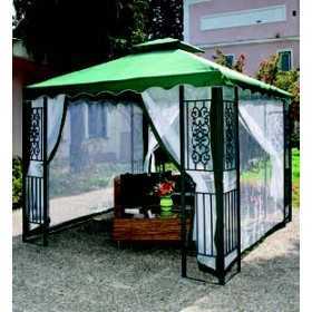 GAZEBO IN WIRE MT.3X3 DECORATED GREEN METAL STRUCTURE