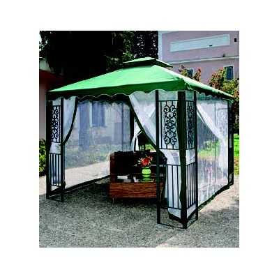 GAZEBO IN WIRE MT.3X3 DECORATED GREEN METAL STRUCTURE