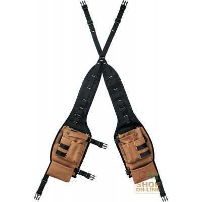 ANATOMICAL VEST TOOL HOLDER IN BROWN OXFORD FABRIC MULTIPOCKETS