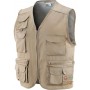 GILET COTONE POLIESTERE MULTITASCHE COLORE BEIGE TG M L XL XXL 