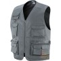 GILET COTONE POLIESTERE MULTITASCHE COLORE GRIGIO TG M L XL XXL 