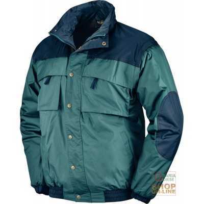 NYLON JACKET PVC INTERIOR IN BLUE GREEN FLEECE SIZE SML XL XXL