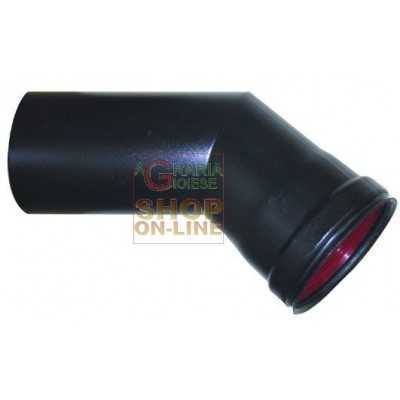 ELBOW ENAMEL PELLETS MM. 1 MATT BLACK 45 DEGREES DIAM. CM. 8