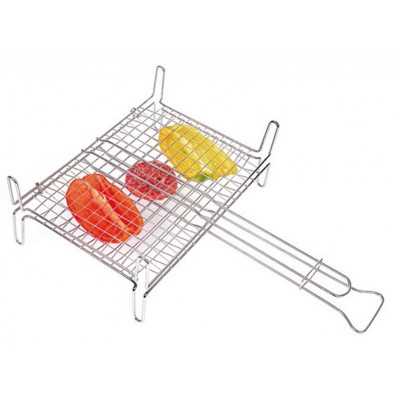 DOUBLE ROUNDED GRILL IN CHROMED STEEL WIRE WITH FEET CM. 27x27