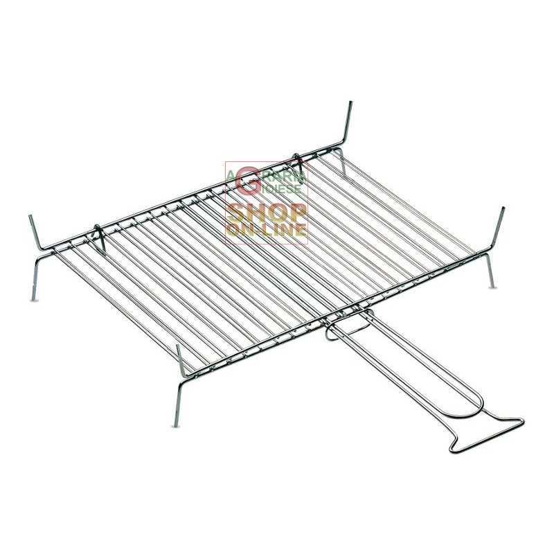 Griglia Doppia Ferraboli 19 Barre – 40x30 Cm, Acciaio Cromato, A Carbonella, Portatile. Nuova, Made In Italy