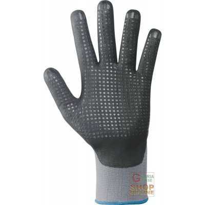 NYLON GLOVES PALM IMPREGNATED IN FOAMED NITRILE DOTTED AERATED