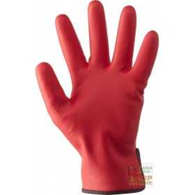 NYLON GLOVES ENTIRELY COVERED IN NITRILE FOAM RED COLOR SIZE 9