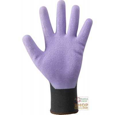 GLOVES IN BLACK NYLON PALM COVERED IN KNURLED RUBBER LATEX