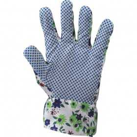 DOTTED COTTON CANVAS GLOVES FOR WOMEN