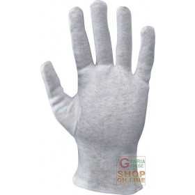 MILK WHITE CHEAP COTTON GLOVE WITH CARDBOARD AND BAR CODE SIZE