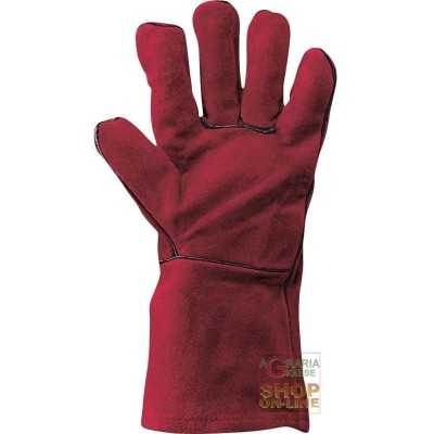 WELDING SPLIT GLOVE TOP QUALITY PADDED RED COLOR TG 10 EN 407