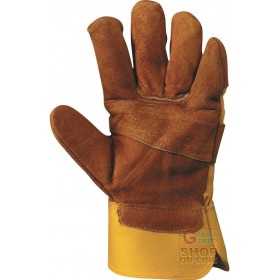 SPLIT GLOVES AND YELLOW CANVAS REINFORCED AND LINED PALM TG 10
