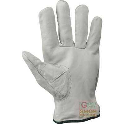 GLOVES BOVINE FLOWER HEARING THUMB REINFORCED SPLIT BACK WHITE