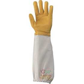 FLOWER GLOVE WITH LONG SLEEVE IN YELLOW CANVAS TG 8 9 10 11