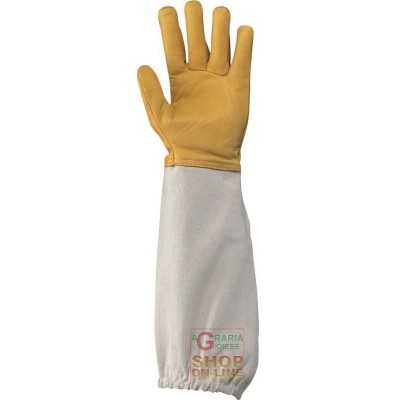 FLOWER GLOVE WITH LONG SLEEVE IN YELLOW CANVAS TG 8 9 10 11