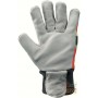 GLOVE IN BOVINE FLOWER FLEECE CANVAS BACK IN ORANGE COLOR WITH