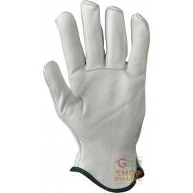 GLOVES IN OVINE LEATHER EDGED WHITE COLOR TG 7 8 9 10