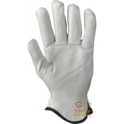 GLOVES IN OVINE LEATHER EDGED WHITE COLOR TG 7 8 9 10
