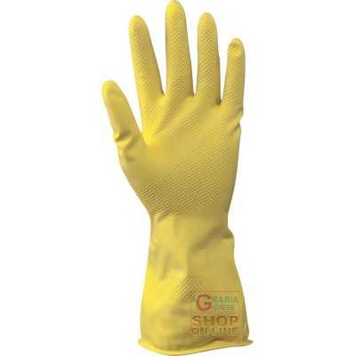 LATEX GLOVE WITH YELLOW DROP BAND SIZE SML XL
