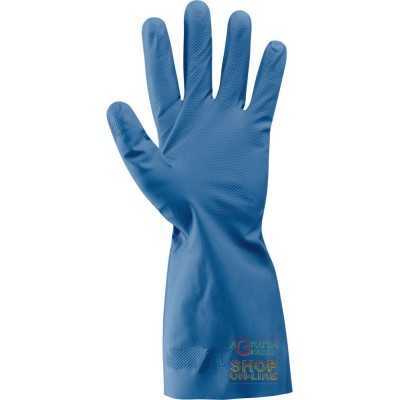 GLOVE NOT SUPPORTED IN NITRILE CHLORINATED INTERNALLY BLUE