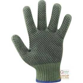 NYLON GLOVES POLYESTER GREEN DOTTED PALM TG UD