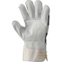 GUANTO PALMO IN FIORE DORSO IN TELA COLORE BIANCO TG 10 
