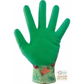 FANTASY POLYESTER GLOVE COVERED WITH LATEX WITH CARDBOARD SIZE