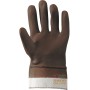 PVC GLOVE WITH AERATED BACK CANVAS SLEEVE EN 388 BROWN COLOR TG