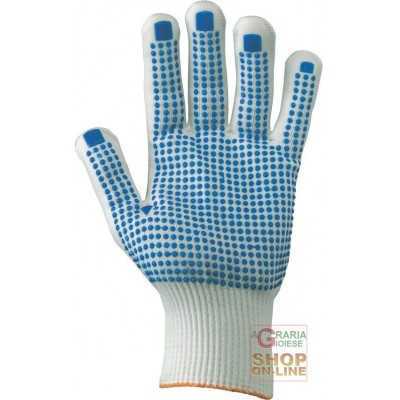 SYNTHETIC FABRIC GLOVE DOTTED PALM INTERIOR IN NYLON KNIT WRIST