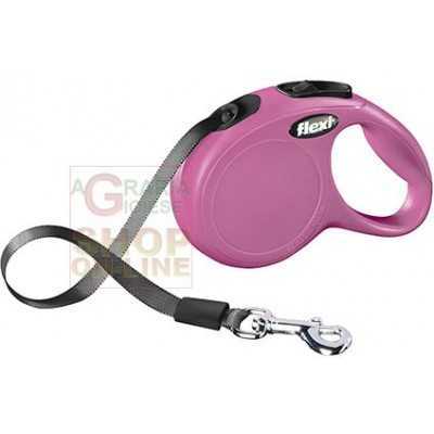 AUTOMATIC LEASH FLEXI NEW CLASSIC WITH PINK RIBBON KG. 12 MT. 3