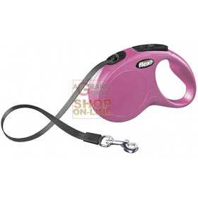AUTOMATIC LEASH FLEXI NEW CLASSIC WITH PINK RIBBON KG. 15 MT. 5