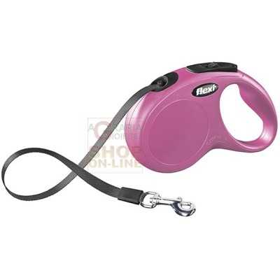 AUTOMATIC LEASH FLEXI NEW CLASSIC WITH PINK RIBBON KG. 50 MT. 5