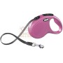 AUTOMATIC LEASH FLEXI NEW CLASSIC WITH PINK RIBBON KG. 50 MT. 5