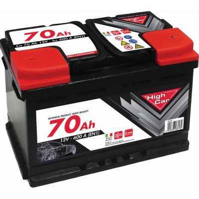 HIGH CAR BATTERY FOR CAR 70Ah 12V SPUNTO 620A CM. 27,6x17,5x19h.