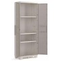 Keter Wood Grain Gray High Wardrobe with wooden design doors