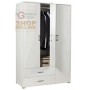 KIT ARMADIO A 3 ANTE CON 2 CASSETTI CM.120X51X183H BIANCO 