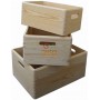 KIT TRE CASSETTE IN LEGNO MODELLO PETUNIA 3 PEZZI 