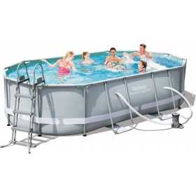 BESTWAY 56448 SWIMMING POOL WITH METAL FRAME TREATED COMPLETE