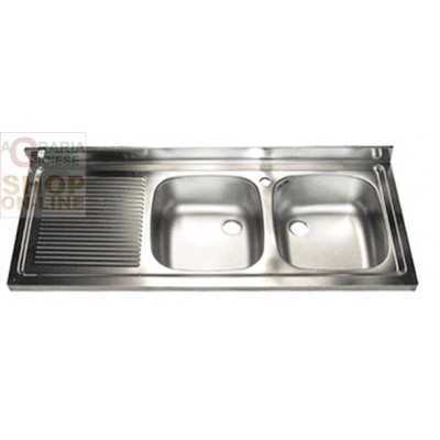 SINK COM 2 BOWLS DX WITH STAINLESS STEEL SUPPORT CM. 120