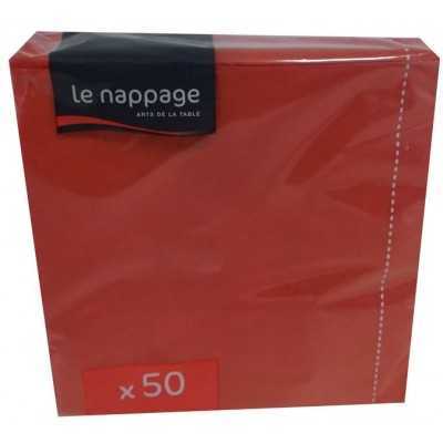 LE NAPPAGE TOVAGLIOLI 33x33 2 VELI 50 PEZZI COLORE ROSSO FESTA 